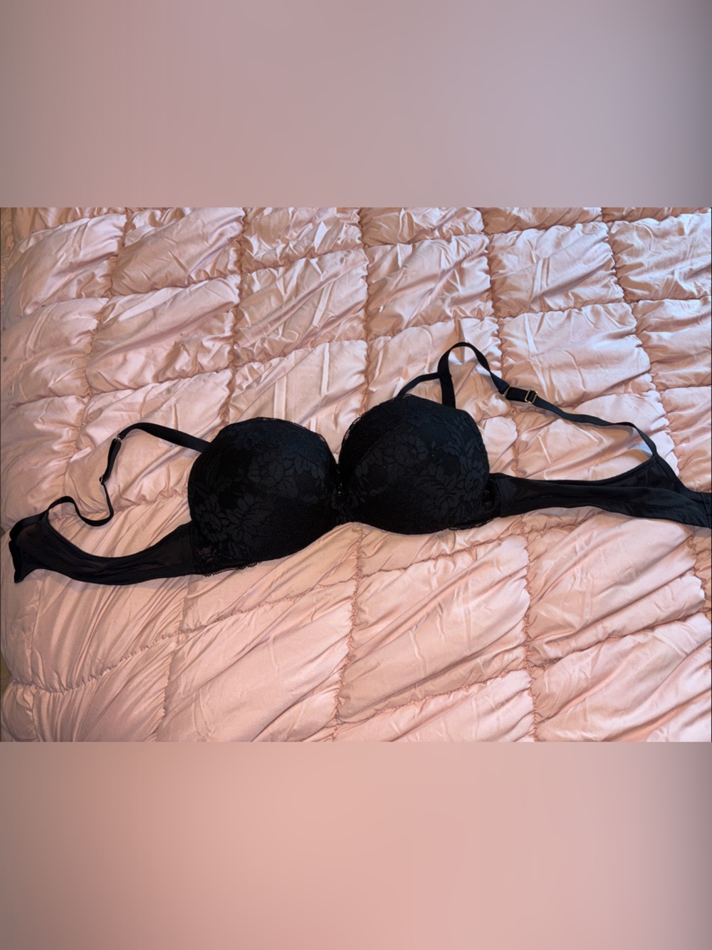 Cacique Black Lace Boost Plunge Bra Lane Bryant 42B